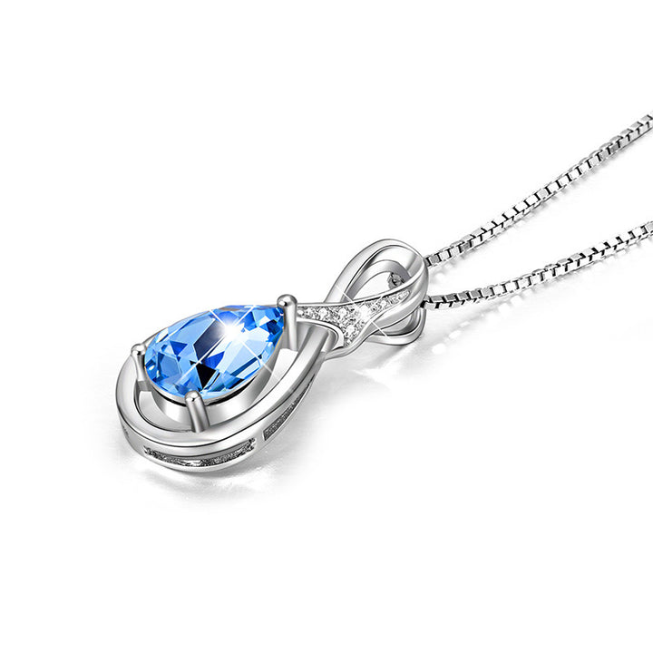 Crystal Heart Shape 925 Silver Necklace